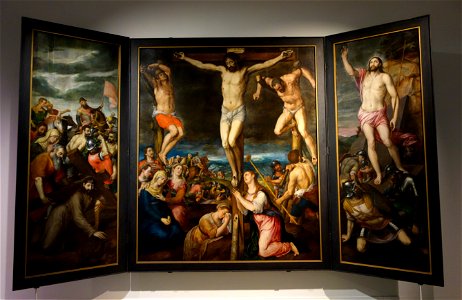 Triptych with Calvary by Michiel Coxie I, given by Philippe de Hosden, 1571 - Museum M - Leuven, Belgium - DSC05059