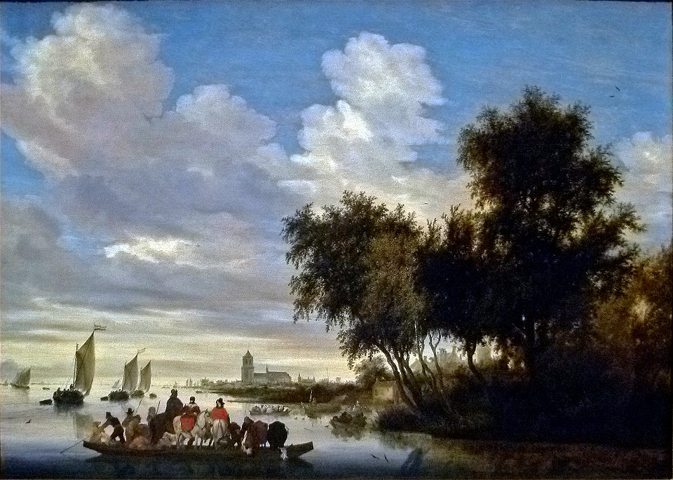Salomon van Ruysdael - Rivierlandschap met veerboot 001