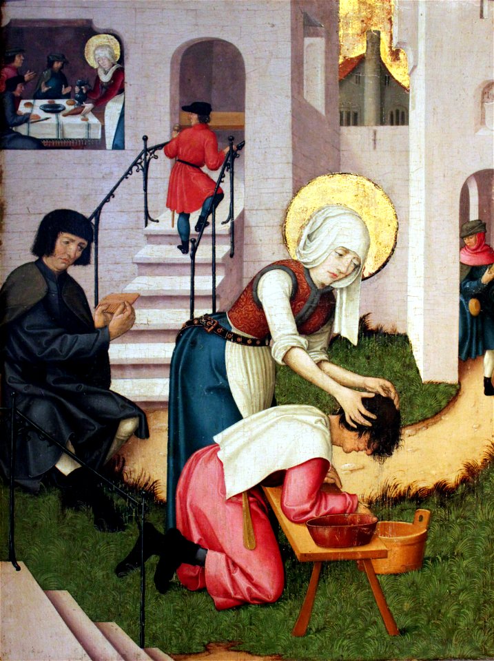 1525 Heilige Verena wäscht einem Pestkranken die Haare anagoria