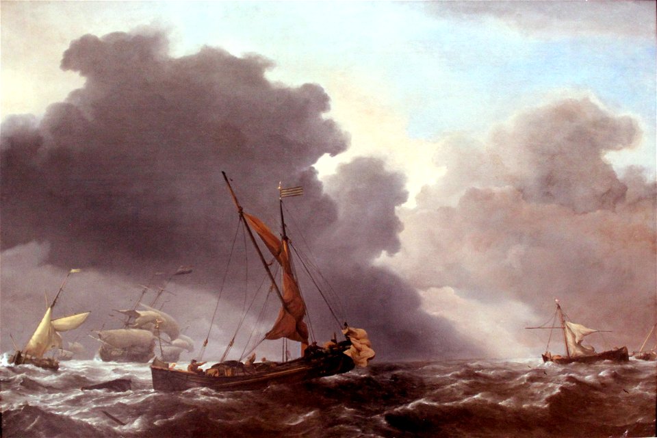1690 Velde Eine Karg und andere Segler bei auffrischendem Wind anagoria
