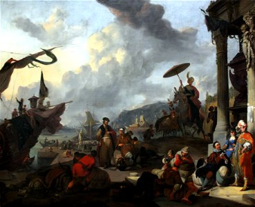 1669 Lingelbach Mediterrane Hafenszene anagoria