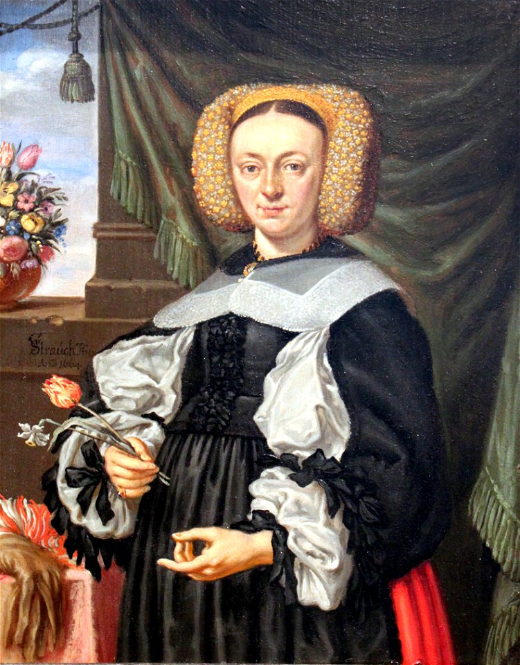 1664 Strauch Bildnis einer Dame mit Blumen anagoria