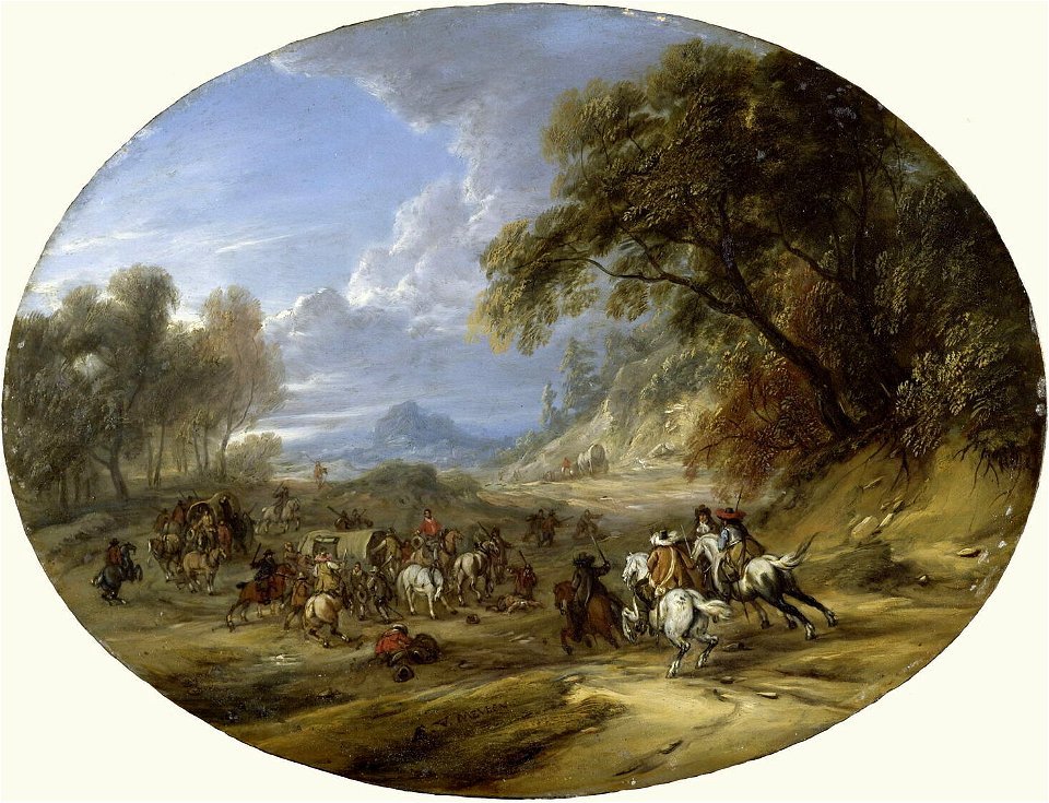 Adam Frans van der Meulen - Attack on a convoy