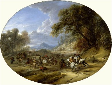 Adam Frans van der Meulen - Attack on a convoy