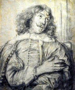 Jan Lievens (1607-1674) Portret van Adriaen Brouwer (ca.1640 krijt op papier) MOU Oudenaarde 13-12-2018