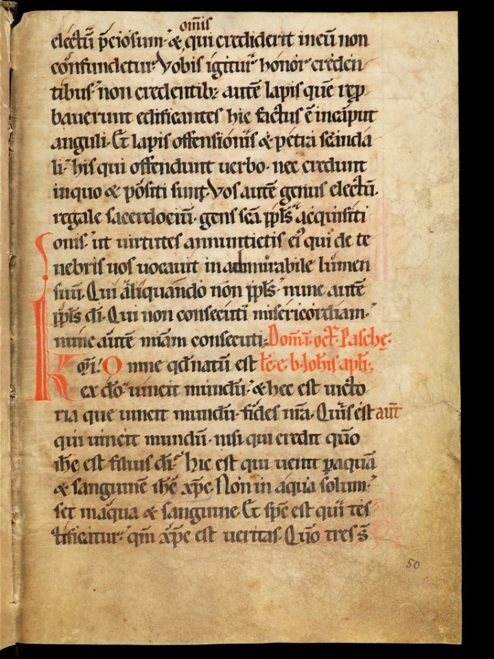 Aarau, Aargauer Kantonsbibliothek, MsWettF 13, f. 50r – Epistolare OCist