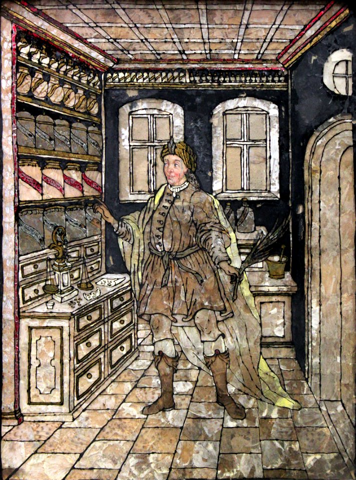 1730 Apotheker in antikisierender Tracht anagoria