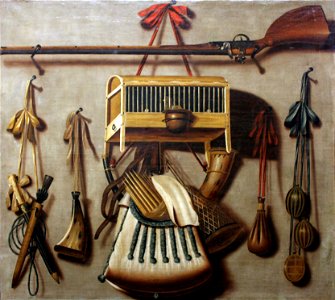 1699 Pierson Stillleben mit Jagdwaffen und -gerät anagoria