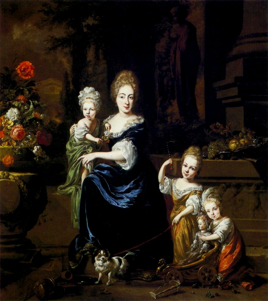 Weenix Portrait of a mother with children