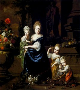 Weenix Portrait of a mother with children. Free illustration for personal and commercial use.