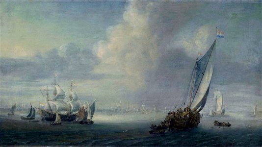 Verwer Seascape with a port