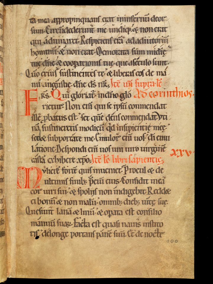 Aarau, Aargauer Kantonsbibliothek, MsWettF 13, f. 100r – Epistolare OCist