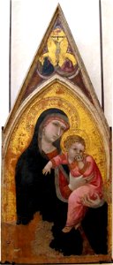Ambrogio lorenzetti, madonna col bambino con calvario nella cuspide, 1330-35 ca. 01. Free illustration for personal and commercial use.