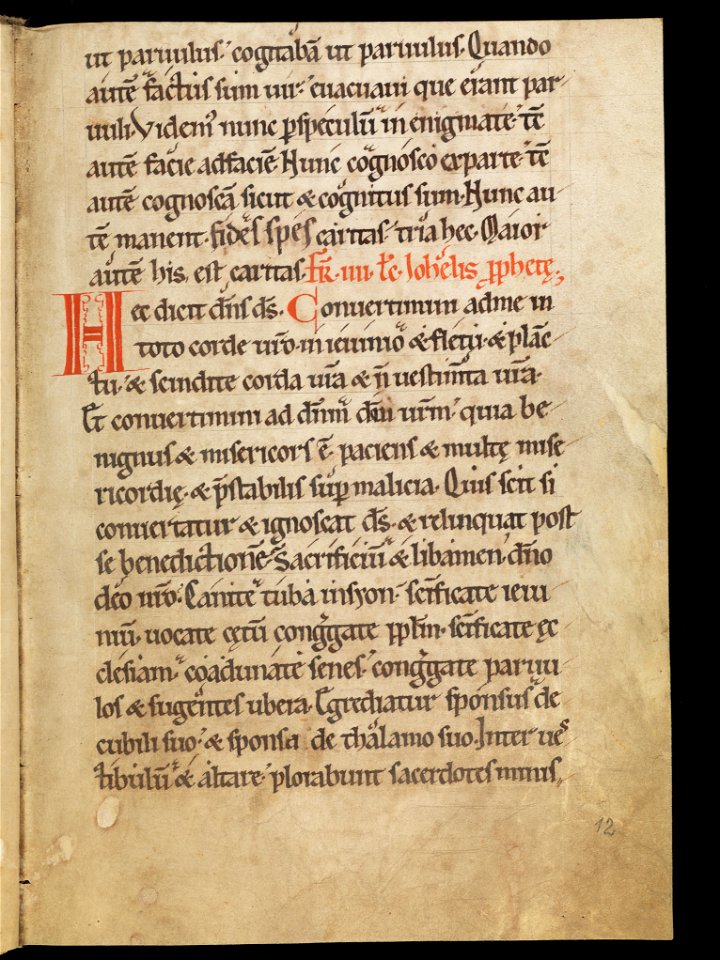 Aarau, Aargauer Kantonsbibliothek, MsWettF 13, f. 12r – Epistolare OCist