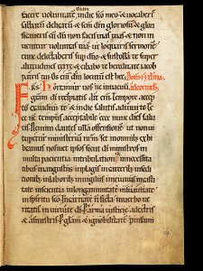 Aarau, Aargauer Kantonsbibliothek, MsWettF 13, f. 14r – Epistolare OCist