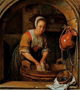Metsu Washerwoman. Free illustration for personal and commercial use.