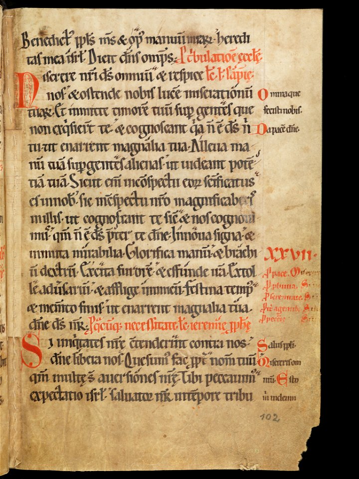 Aarau, Aargauer Kantonsbibliothek, MsWettF 13, f. 102r – Epistolare OCist