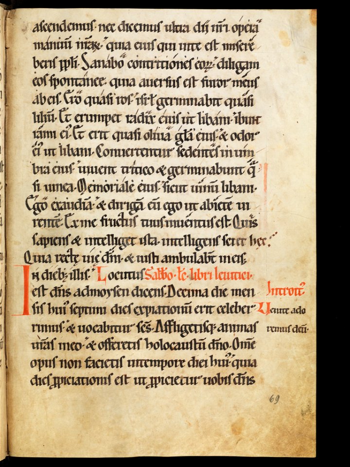 Aarau, Aargauer Kantonsbibliothek, MsWettF 13, f. 69r – Epistolare OCist