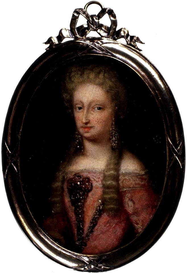 Jan van Kessel the Younger (Attr to) - Small portrait of Maria Anna of Neuburg