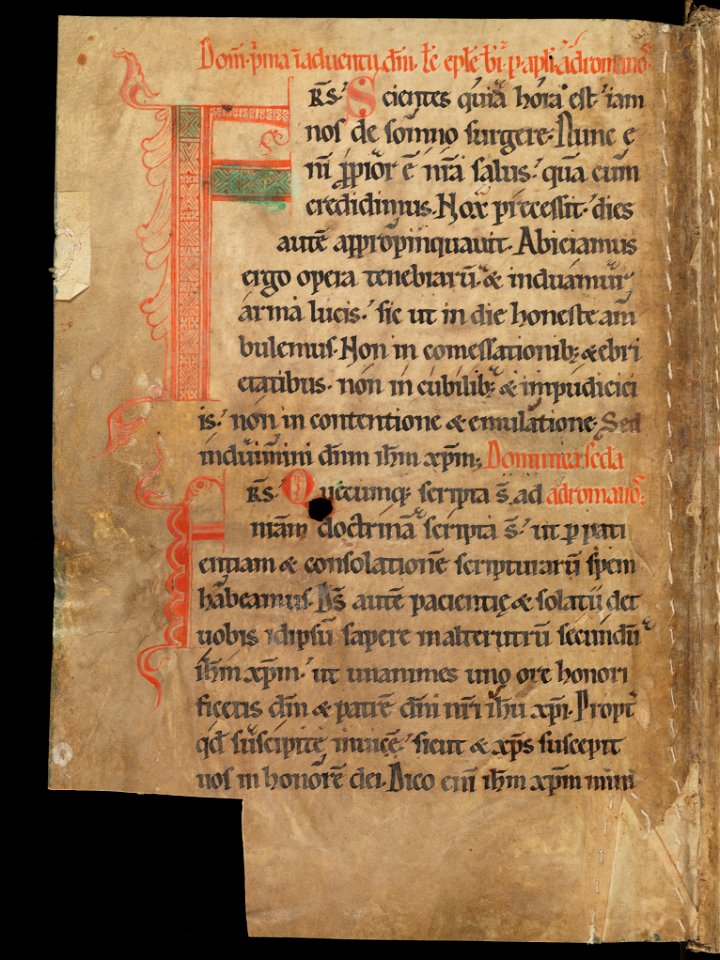 Aarau, Aargauer Kantonsbibliothek, MsWettF 13, f. 1v – Epistolare OCist