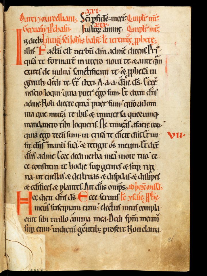 Aarau, Aargauer Kantonsbibliothek, MsWettF 13, f. 81r – Epistolare OCist