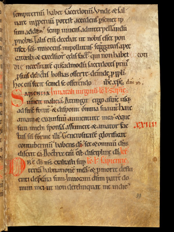 Aarau, Aargauer Kantonsbibliothek, MsWettF 13, f. 99r – Epistolare OCist