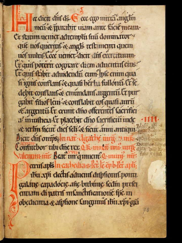 Aarau, Aargauer Kantonsbibliothek, MsWettF 13, f. 78r – Epistolare OCist