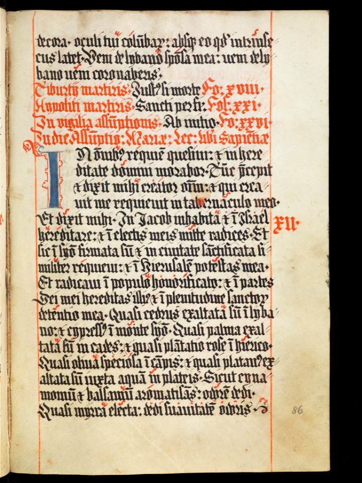 Aarau, Aargauer Kantonsbibliothek, MsWettF 13, f. 86r – Epistolare OCist