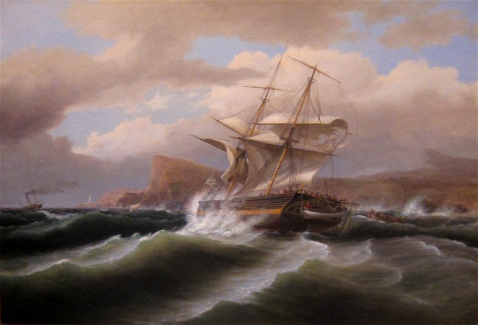 An American Ship in Distress by Thomas Birch, Timken Museum of Art
