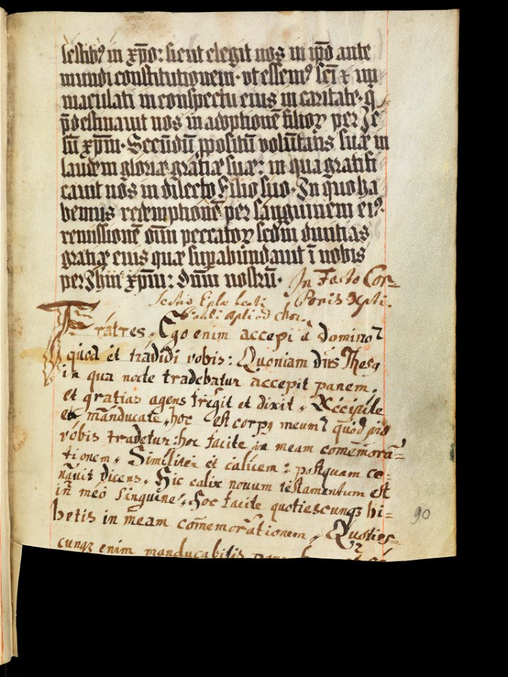 Aarau, Aargauer Kantonsbibliothek, MsWettF 13, f. 90r – Epistolare OCist