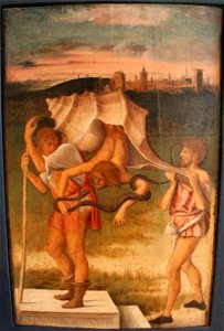 Andrea previtali e giovanni bellini, allegorie, 1490 ca. 06 menzogna