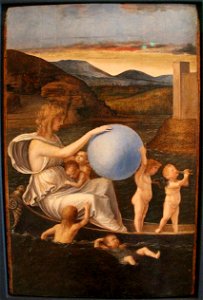 Andrea previtali e giovanni bellini, allegorie, 1490 ca. 03 fortuna