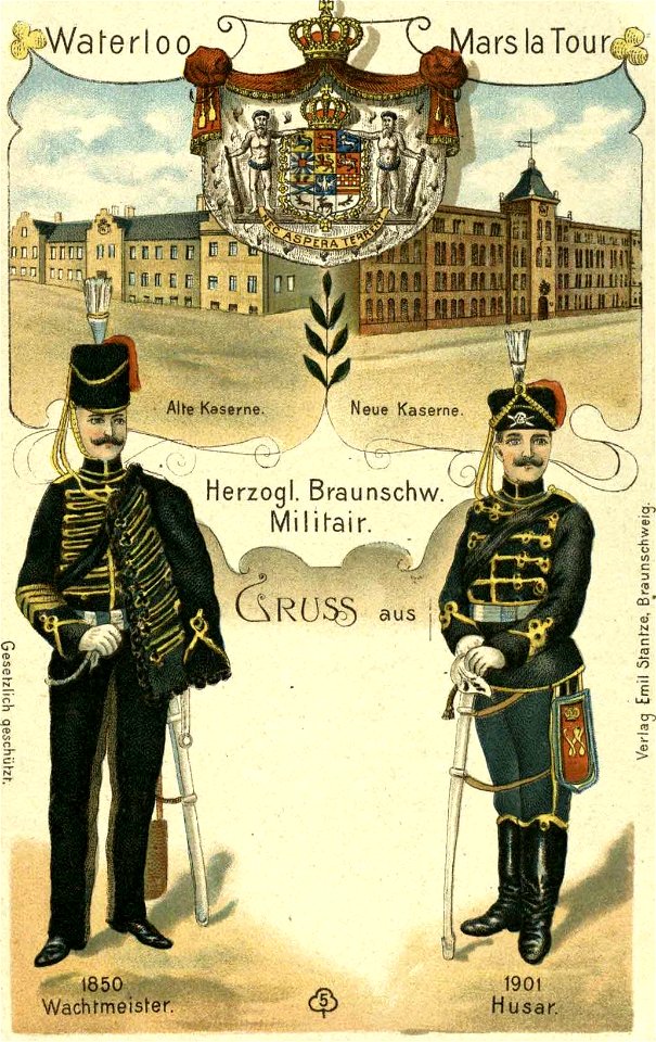 Braunschweig Herzogl. Braunschweigisches Husaren Postkarte 1900 9 H XVI F IV 2 (Stadtarchiv Braunschweig)