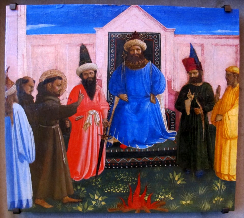 Angelico, prova del fuoco di san francesco davanti al sultano, 1435-1440 ca