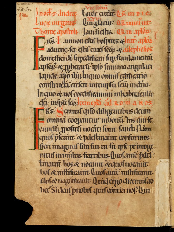Aarau, Aargauer Kantonsbibliothek, MsWettF 13, f. 91v – Epistolare OCist