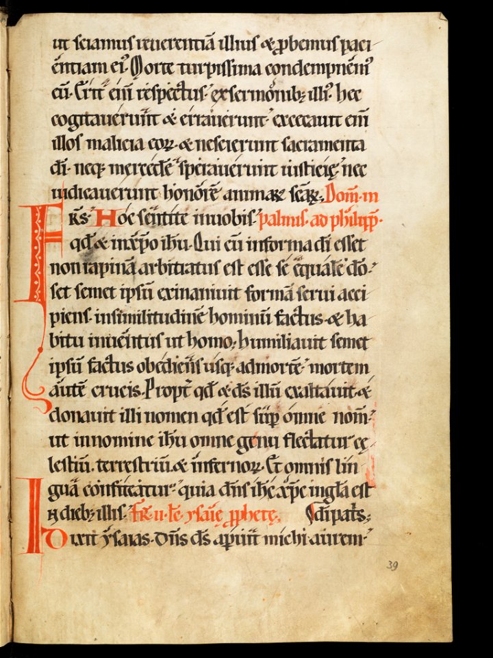 Aarau, Aargauer Kantonsbibliothek, MsWettF 13, f. 39r – Epistolare OCist