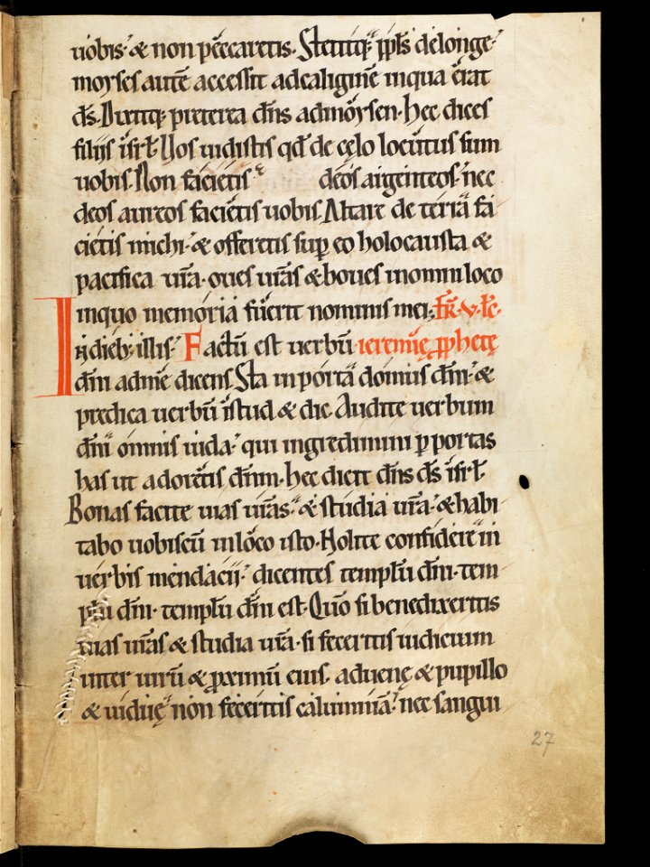 Aarau, Aargauer Kantonsbibliothek, MsWettF 13, f. 27r – Epistolare OCist