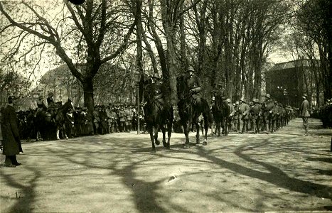 Braunschweig Novemberrevolution Parade Maercker-Truppen Loewenwall 17. April 1919 14 H XVI H I 1919 (Stadtarchiv Braunschweig)