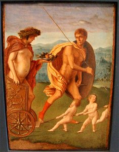 Andrea previtali e giovanni bellini, allegorie, 1490 ca. 05 perseveranza. Free illustration for personal and commercial use.