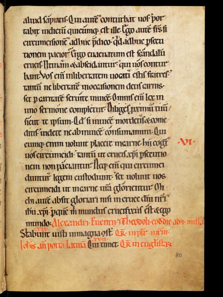 Aarau, Aargauer Kantonsbibliothek, MsWettF 13, f. 80r – Epistolare OCist
