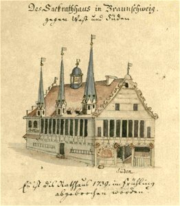 Braunschweig Sackrathaus vor 1736 H III 1 15 (Stadtarchiv Braunschweig)