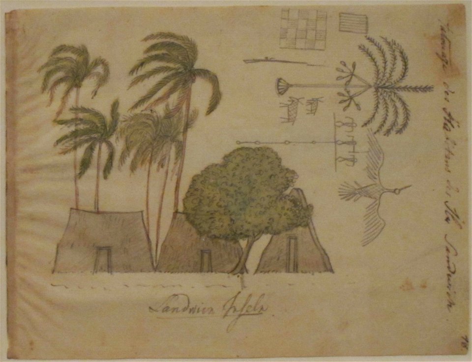 'Tattoo Designs and Grass Houses' by Louis Choris, Honolulu Museum of Art