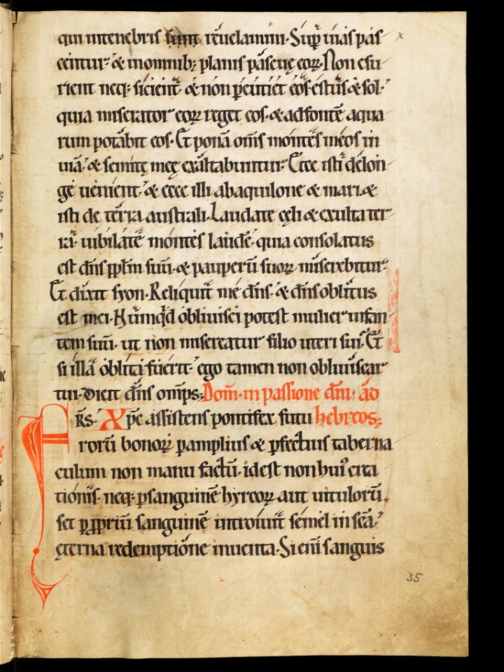 Aarau, Aargauer Kantonsbibliothek, MsWettF 13, f. 35r – Epistolare OCist