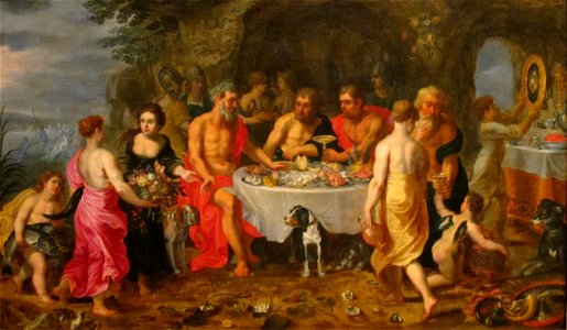 'The Feast of Achelous' by Jan Brueghel the younger and Hendrick van Balen. Free illustration for personal and commercial use.