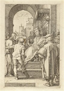 Christus voor Pilatus Matheus 271-2 Marcus 151-5 Lucas 231-7 Johannes 1828-31. NL-HlmNHA 1477 53008473