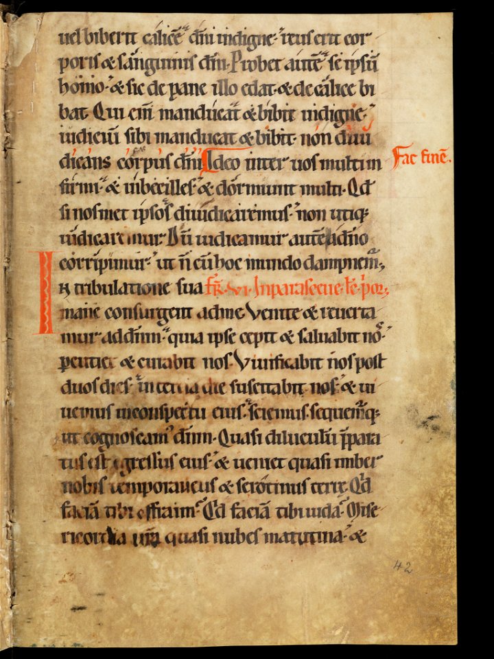 Aarau, Aargauer Kantonsbibliothek, MsWettF 13, f. 42r – Epistolare OCist