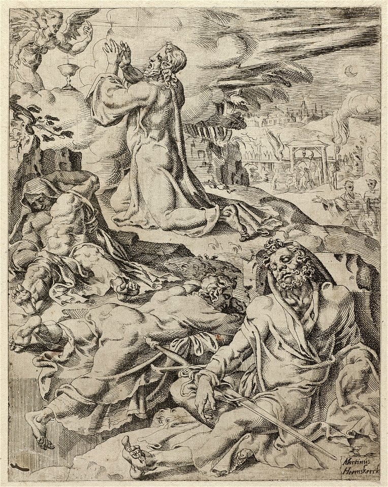 Christus in het hof van Getsemane (Matheus 2637-45 Marcus 1433-40 Lucas 2239-45). NL-HlmNHA 1477 53008609