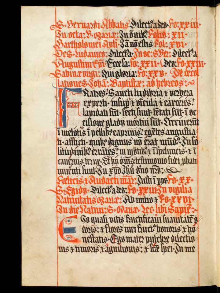 Aarau, Aargauer Kantonsbibliothek, MsWettF 13, f. 86v – Epistolare OCist