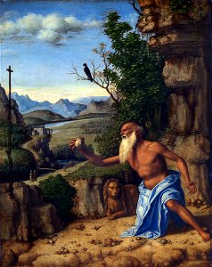 Cima da Conegliano, San Girolamo nel deserto, London, National Gallery 1. Free illustration for personal and commercial use.