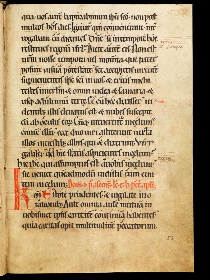 Aarau, Aargauer Kantonsbibliothek, MsWettF 13, f. 53r – Epistolare OCist